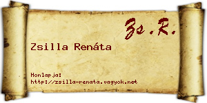 Zsilla Renáta névjegykártya